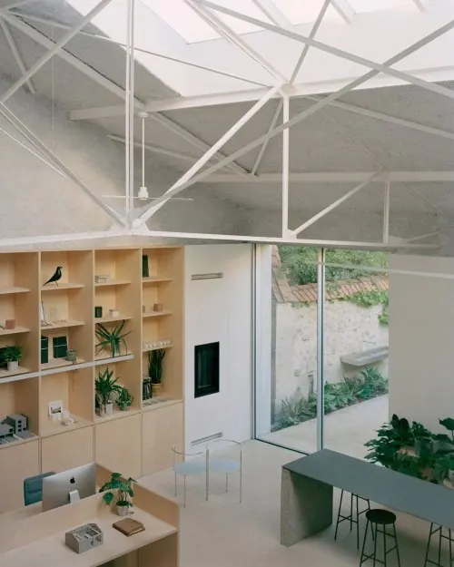 Modern Industrial Interior Space, minimal, light-mode, light
