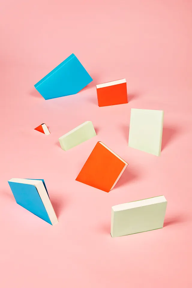 Abstract Geometric Shapes on Pink, 3d-render, minimal, vibrant