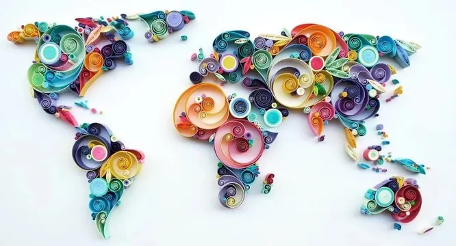 Abstract Colorful Collage, organic, maximalist, vibrant