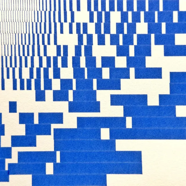 Blue Geometric Abstract Pattern, minimal, geometric, high-contrast