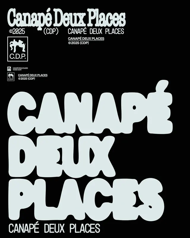 Canapé Deux Places Identity System, brutalist, neo-brutalist, monochrome