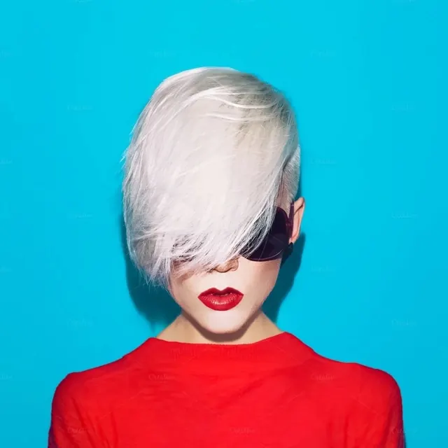 High-Contrast Portrait with Bold Color Blocking, minimal, vibrant