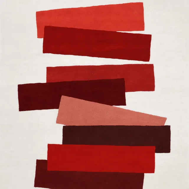 Abstract Red Rectangles Composition, minimal, geometric, warm
