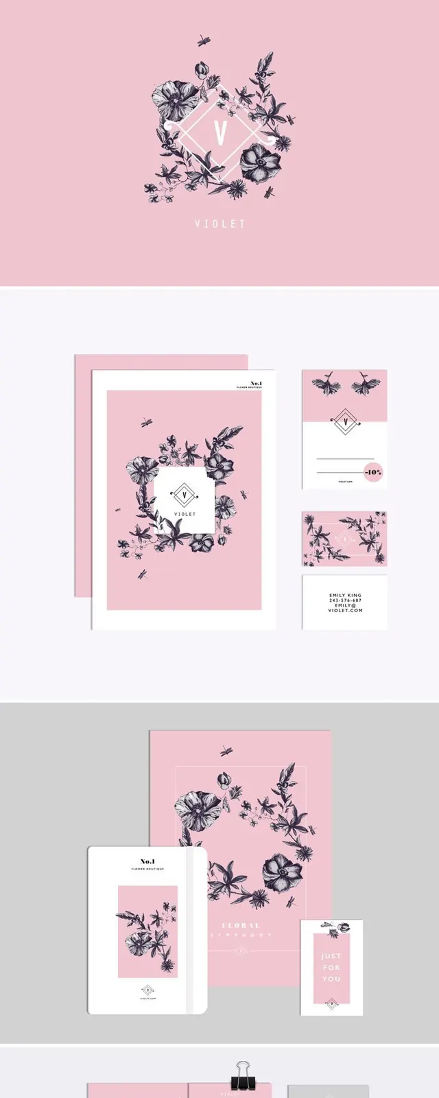 Floral Branding Identity, minimal, organic, pastel