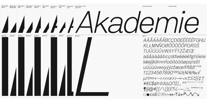Akademie Type Specimen