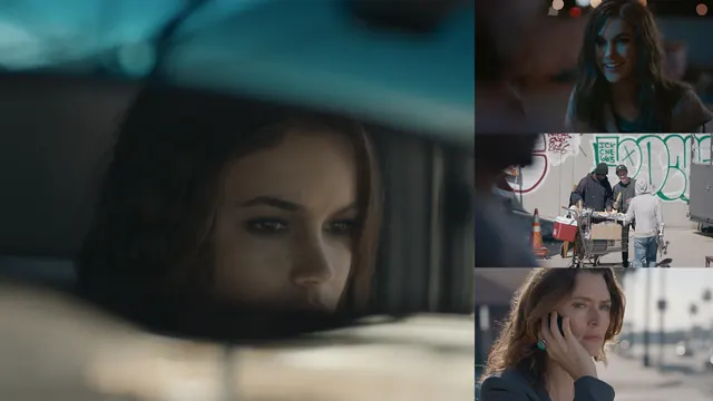 Cinematic Portrait Collage, photographic, dark-mode, dark