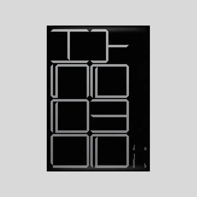 Geometric Grid Typography, minimal, brutalist, monochrome
