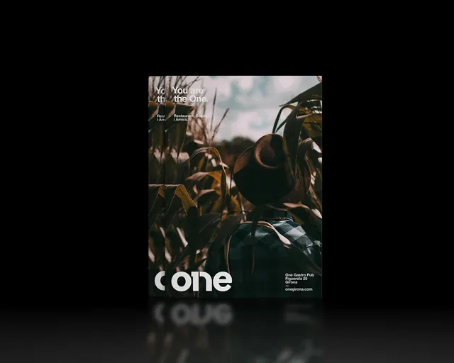 One Brand Identity Mockup, dark-mode, maximalist, dark