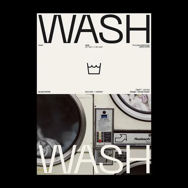 WASH Identity System, minimal, swiss, monochrome