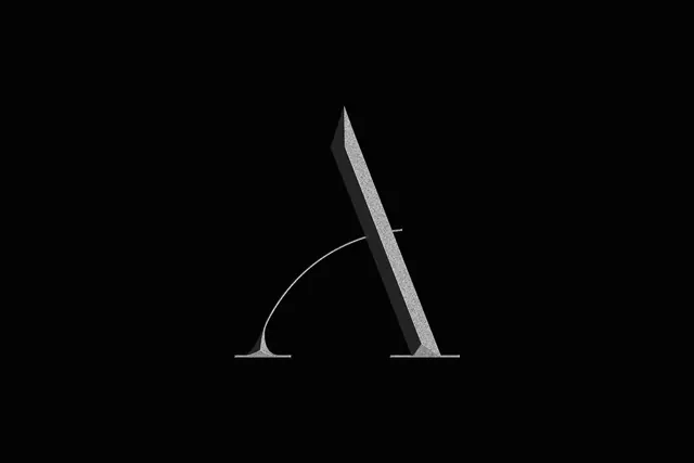 Abstract Stylized Letter A, minimal, geometric, high-contrast