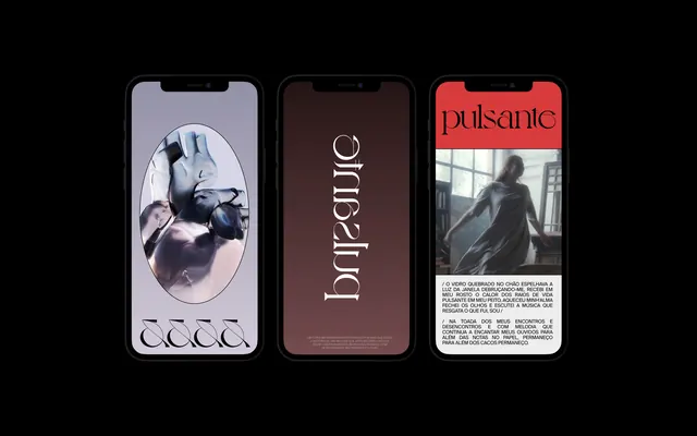 Pulseline Brand Identity Mockup, minimal, editorial, dark