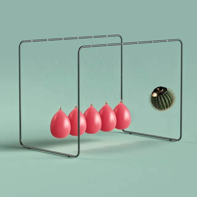 Abstract 3D Geometric Composition, minimal, geometric, vibrant