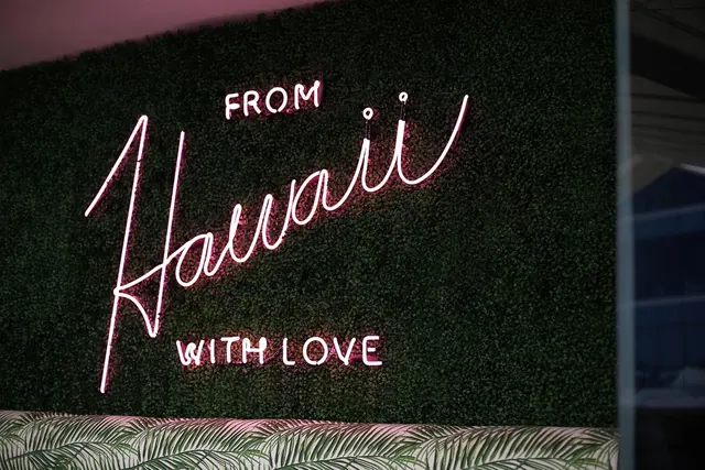 From Hawaii With Love Neon Sign, retro, minimal, vibrant