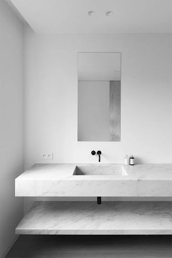 Minimalist Bathroom Vanity, minimal, luxury, monochrome