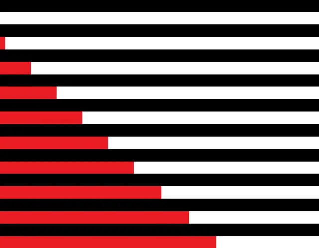Red and White Horizontal Bar Chart, minimal, geometric, high-contrast