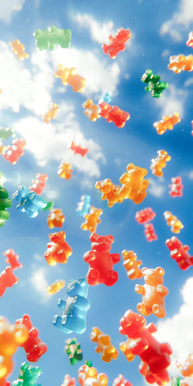 Abstract Cloud and Shape Composition, playful, organic, vibrant