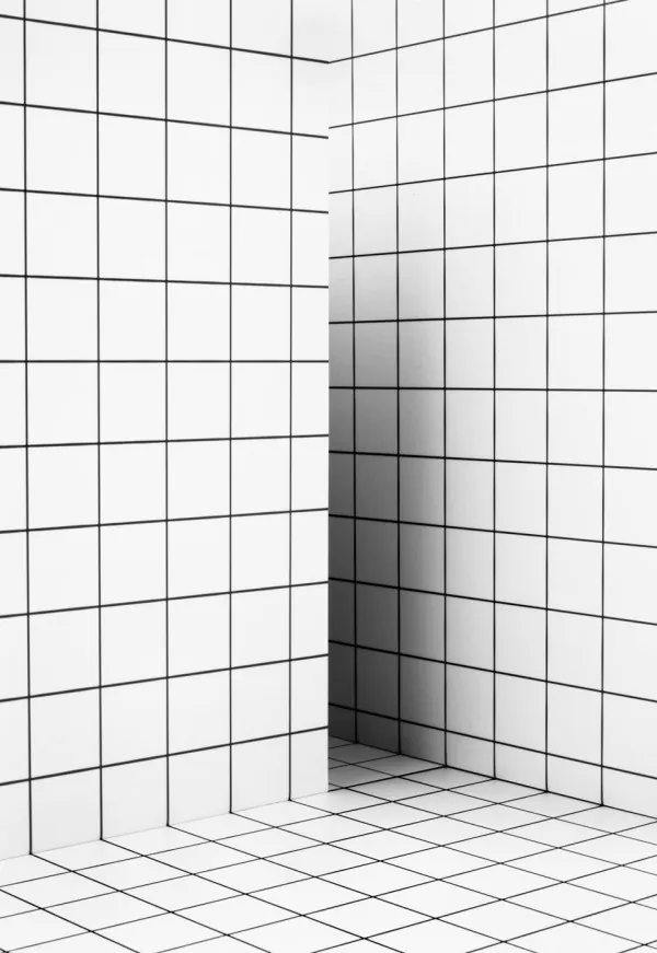 Grid Perspective Interior, minimal, geometric, monochrome