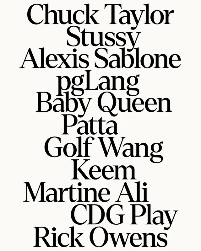 Streetwear Brand Typography List