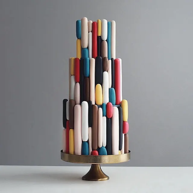 Abstract Vertical Rod Sculpture, abstract, geometric, vibrant