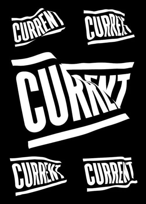 CURRANT Wordmark Variations, brutalist, neo-brutalist, high-contrast