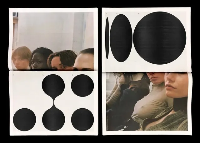 Abstract Geometric and Portrait Collage, minimal, brutalist, monochrome