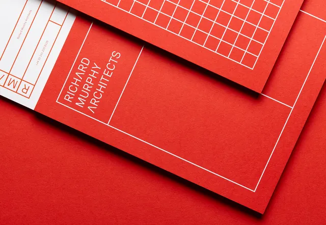 Red Grid Identity System, minimal, swiss, high-contrast
