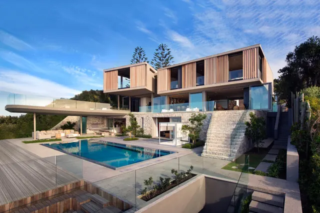 Modern Residential Architecture with Pool, minimal, luxury, light