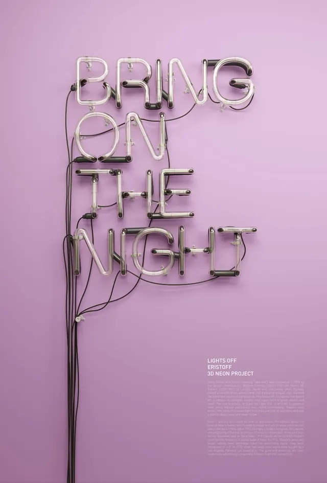 Bring On The Night Typography, minimal, abstract, vibrant