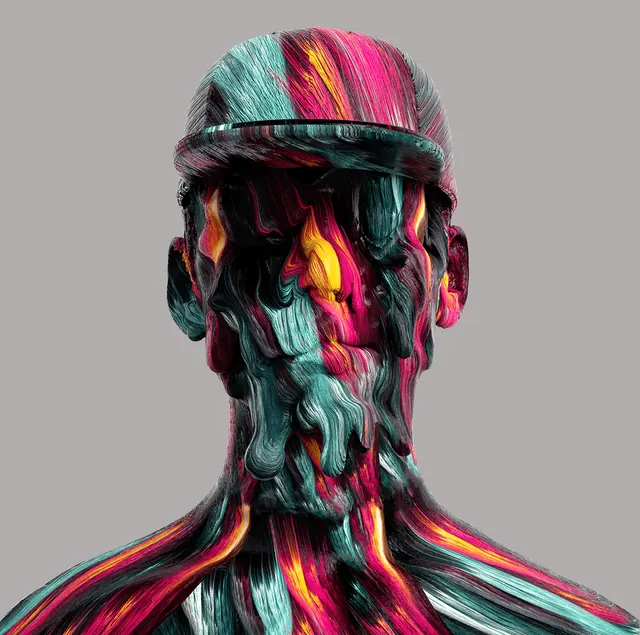 Abstract Colorful Portrait, maximalist, abstract, vibrant