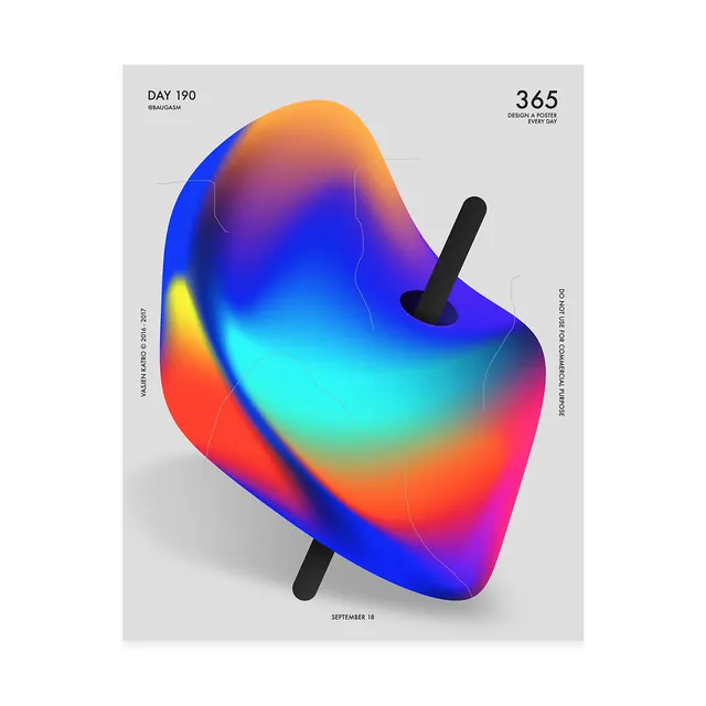 Abstract 3D Gradient Shape, abstract, gradient-heavy, vibrant