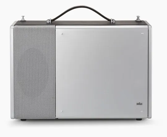 Silver Portable Speaker, minimal, corporate-clean, light