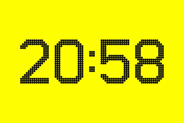 Digital Clock Display, neo-brutalist, minimal, vibrant