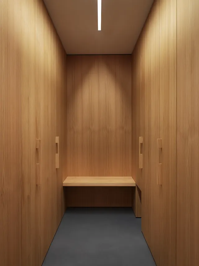 Wood Paneled Interior Space, minimal, organic, warm