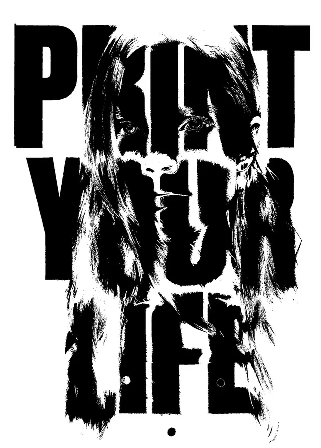 Paint Your Life Typography Design, brutalist, maximalist, monochrome