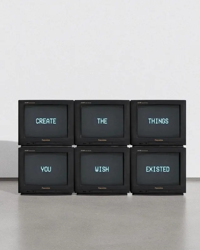 Create The Things You Wish Existed, minimal, boxed, dark