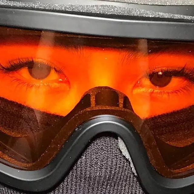 Orange Tinted Goggles Close-up, abstract, vibrant