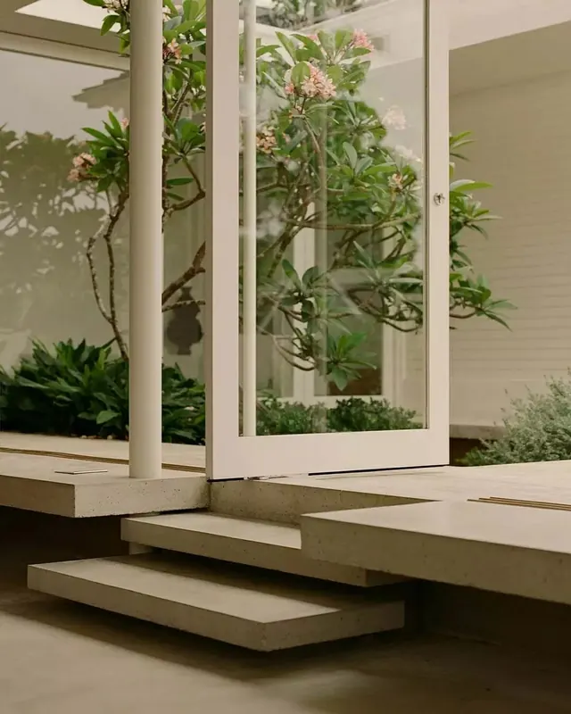 Modern Architectural Interior with Indoor Garden, minimal, luxury, muted