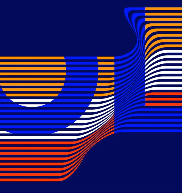 Abstract Wavy Line Pattern, geometric, abstract, high-contrast