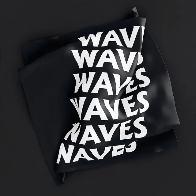 WAVES Typography Pattern, brutalist, monochrome, monochrome