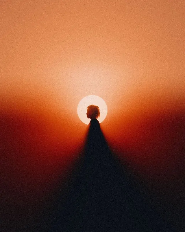 Abstract Sun and Shadow Graphic