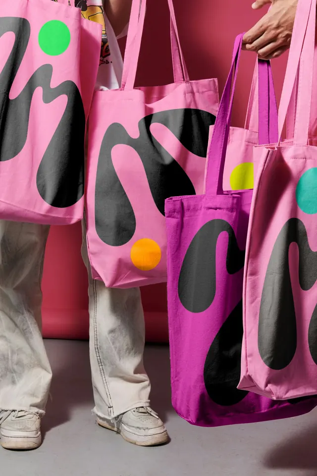 Abstract Graphic Tote Bags, abstract, playful, vibrant