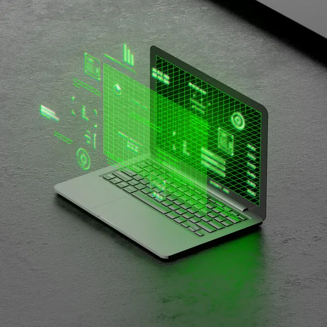 Futuristic Data Visualization Mockup, dark-mode, technical, dark