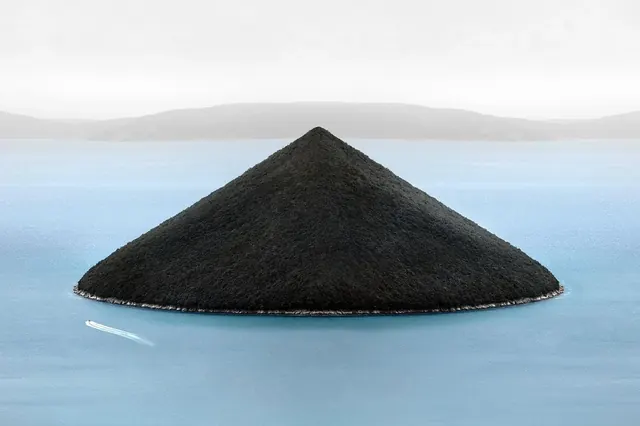 Conical Structure on Water, minimal, monochrome, monochrome