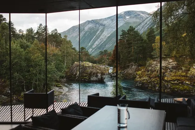 Modern Interior with Mountain View, minimal, luxury, muted