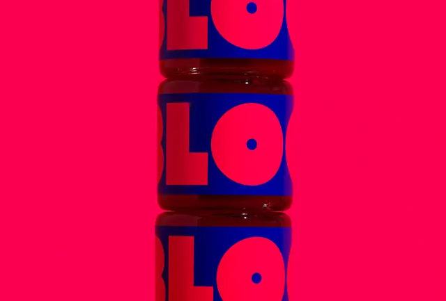 Red and Blue Circular Logo Mockup, minimal, geometric, vibrant