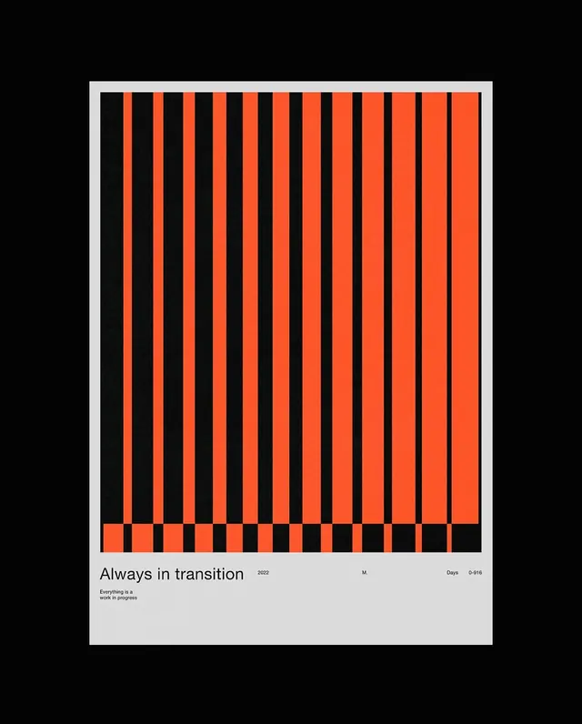 Always in transition, minimal, geometric, high-contrast