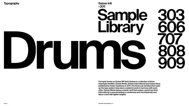 Sample Library Drums Typography Specimen