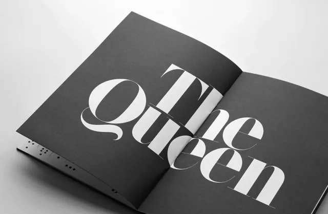 The Queen Typography Mockup, minimal, editorial, monochrome