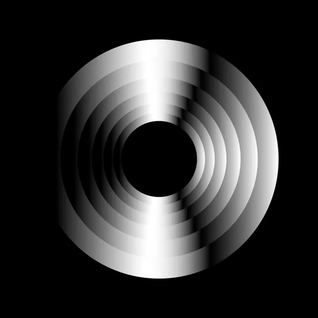 Concentric Gradient Circle, minimal, geometric, monochrome
