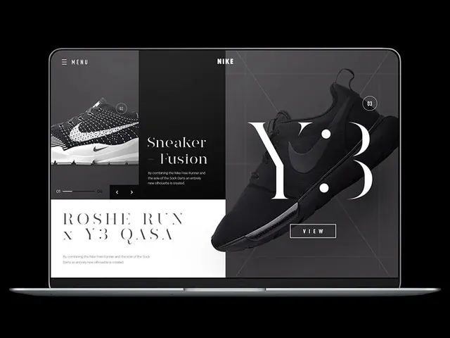 Sneaker Brand Identity Mockup, minimal, dark-mode, dark